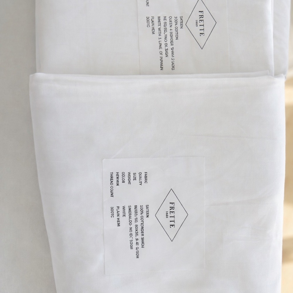 Frette White Pillowcase – SINGLE PIECE (1) King Size, 300TC Cotton